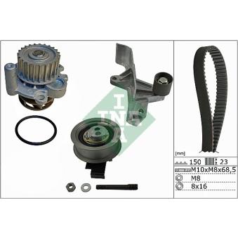 Pompe à eau + kit de courroie de distribution INA OEM 06a121011c
