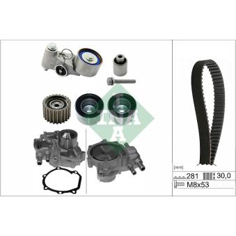 Pompe à eau + kit de courroie de distribution INA OEM 13085aa080