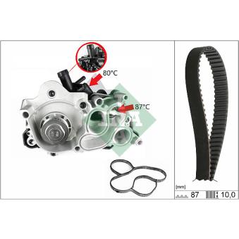 Pompe à eau + kit de courroie de distribution INA OEM 04E121605E