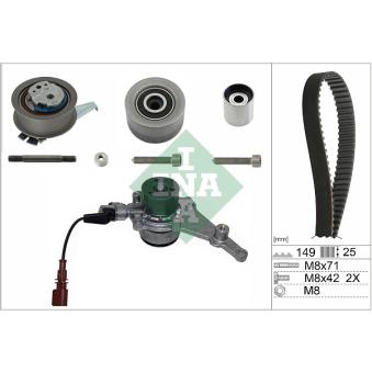 Pompe à eau + kit de courroie crantée INA OEM 05L121011C
