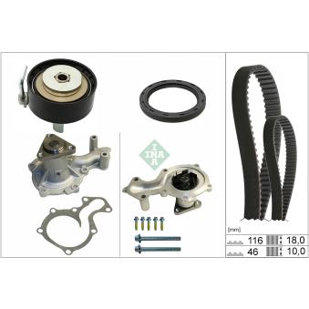Pompe à eau + kit de courroie crantée INA OEM 2210965