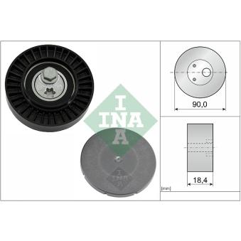Poulie de tension, courroie trapézoïdale à nervures INA [531 0880 10]