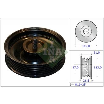 Poulie renvoi/transmission, courroie trapézoïdale à nervures INA OEM 2528827000