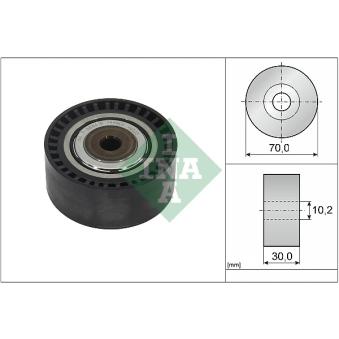Poulie renvoi/transmission, courroie trapézoïdale à nervures INA 532 1146 10 pour MERCEDES-BENZ CLASSE B B 220 4-matic - 190cv