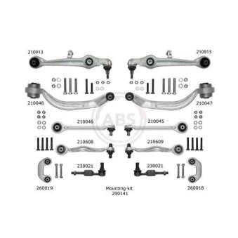 Kit de réparation, bras triangulaire A.B.S. 219902 pour FORD TRANSIT S4 quattro - 344cv