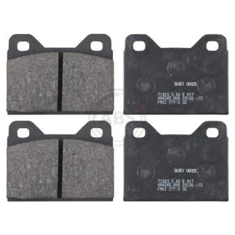 Jeu de 4 plaquettes de frein avant A.B.S. 36051 pour AUDI 100 1.9 - 116cv