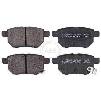 Jeu de 4 plaquettes de frein arrière A.B.S. 37580 pour TOYOTA AURIS 1.8 - 147cv