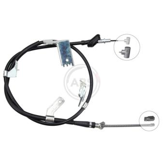 Tirette à câble, frein de stationnement A.B.S. K13860 pour FIAT 500 1.0 - 68cv