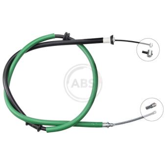 Tirette à câble, frein de stationnement A.B.S. K16837 pour TOYOTA COROLLA 1.2 HDI 75 - 75cv