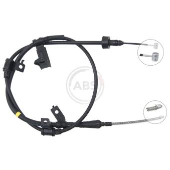 Tirette à câble, frein de stationnement A.B.S. K17509 pour DACIA DUSTER 1.5 CRDi - 110cv