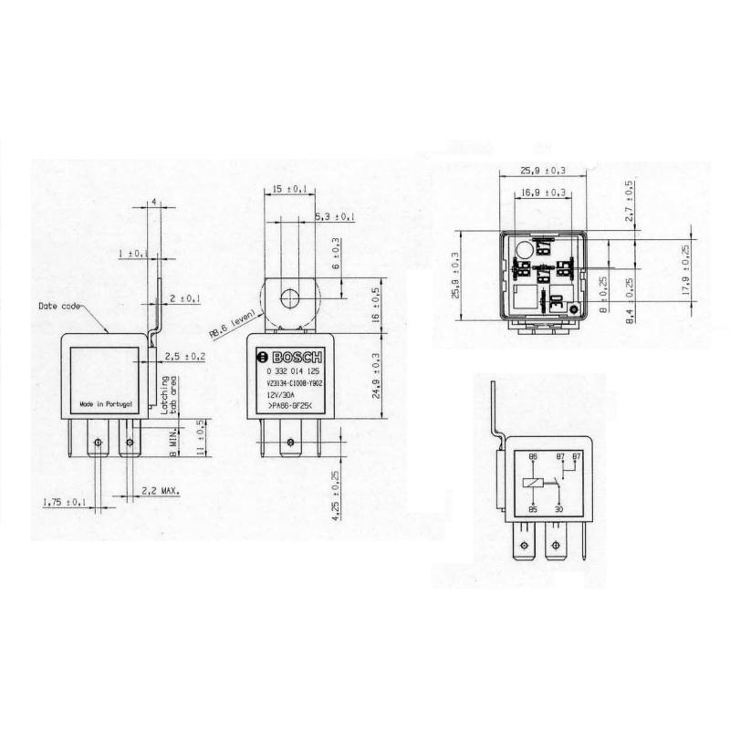 Relais, courant de travail BOSCH 0 332 014 125 - Visuel 2