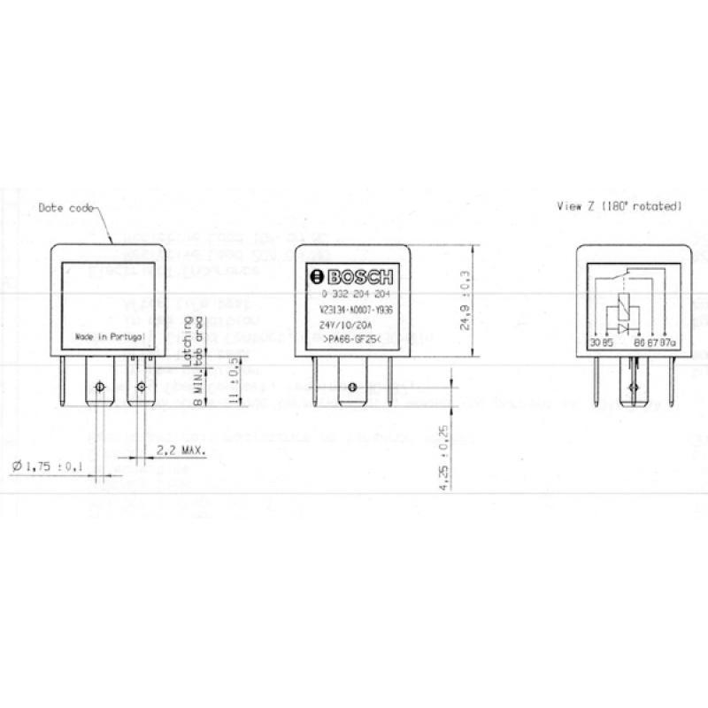 Relais, courant de travail BOSCH 0 332 204 204 - Visuel 2