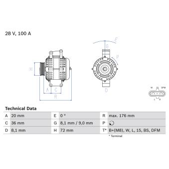 Alternateur BOSCH OEM 1763035