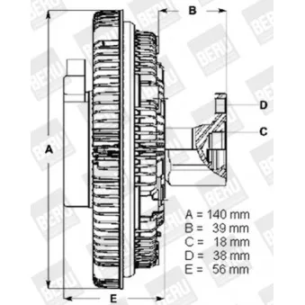 Embrayage, ventilateur de radiateur BERU LK001 pour MASSEY FERGUSON MF 6600 1.9 TDI - 130cv