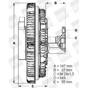 Embrayage, ventilateur de radiateur BERU LK002 pour MERCEDES-BENZ AXOR 2 2.5 TDI - 150cv