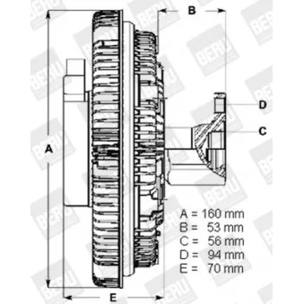 Embrayage, ventilateur de radiateur BERU LK049 pour MERCEDES-BENZ VARIO 813 D. 814 D - 129cv