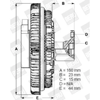 Embrayage, ventilateur de radiateur BERU LK059 pour MERCEDES-BENZ T2/LN1 510 - 95cv
