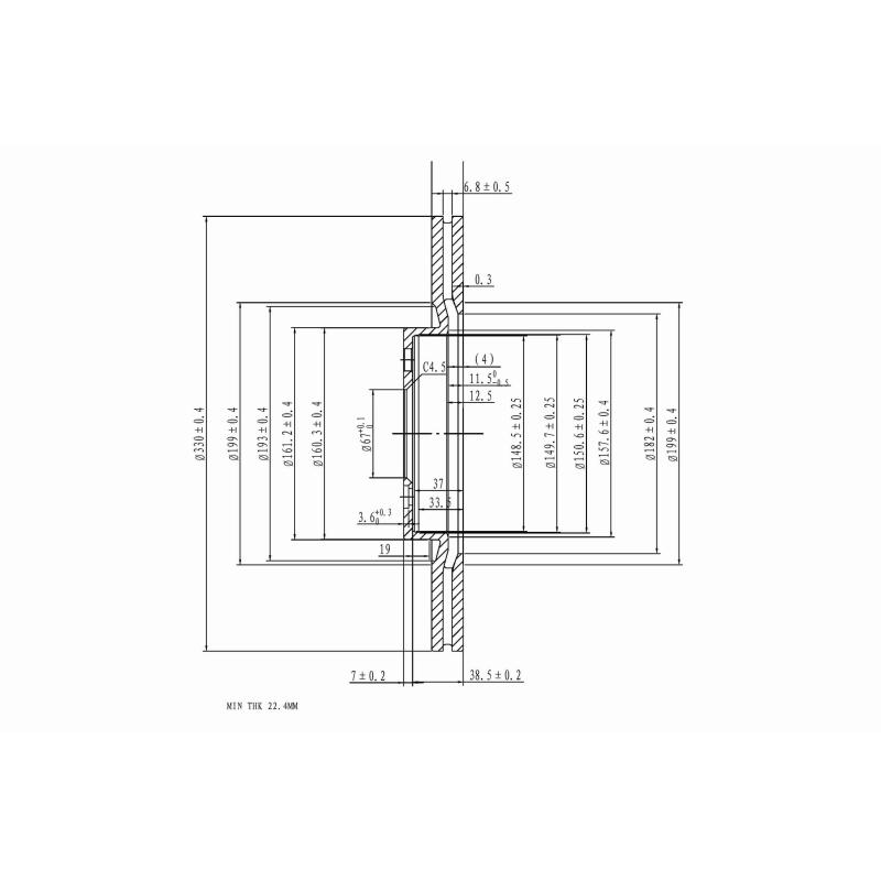 Jeu de 2 disques de frein avant VAICO V20-40042 - Visuel 2