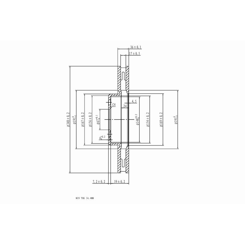 Disque de frein avant gauche VAICO V20-40044 - Visuel 2