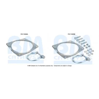 Kit d'assemblage, filtre à particules/ à suie BM CATALYSTS FK11026 pour PEUGEOT 807 2.0 HDI - 136cv