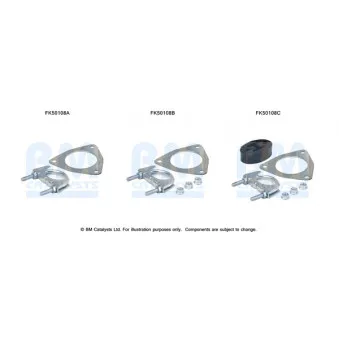 Kit d'assemblage, tuyau d'échappement BM CATALYSTS FK50108 pour OPEL SIGNUM 1.3 D Multijet 4x4 - 75cv