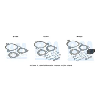 Kit d'assemblage, tuyau d'échappement BM CATALYSTS FK70564 pour MITSUBISHI COLT S3 quattro - 224cv