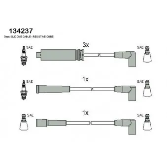 HITACHI 134237 - Kit de câbles d'allumage