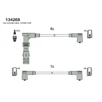 HITACHI 134268 - Kit de câbles d'allumage