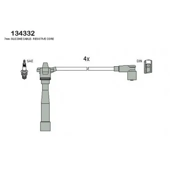 HITACHI 134332 - Kit de câbles d'allumage