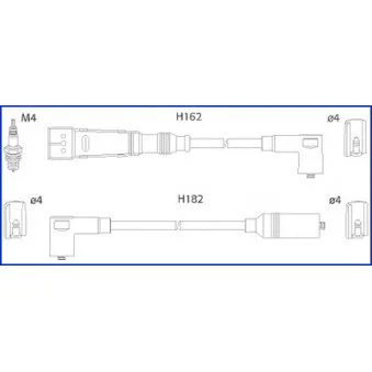 Kit de câbles d'allumage HITACHI 134704 pour VOLKSWAGEN TRANSPORTER - COMBI 2.1 Syncro - 95cv