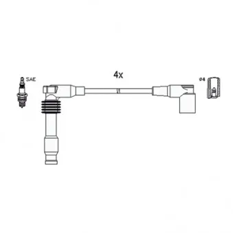 Kit de câbles d'allumage HITACHI OEM 1612598