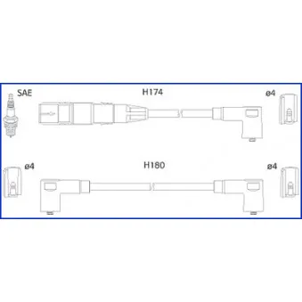 HITACHI 134808 - Kit de câbles d'allumage