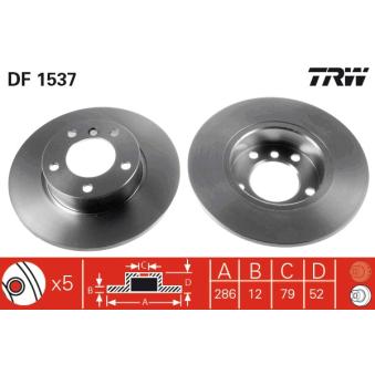 Jeu de 2 disques de frein avant TRW OEM 34111160673
