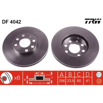 Jeu de 2 disques de frein avant TRW OEM 569059