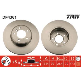 Jeu de 2 disques de frein avant TRW OEM 34116753221
