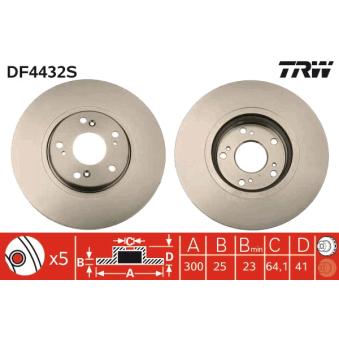 Jeu de 2 disques de frein avant TRW OEM 45251SEAE30