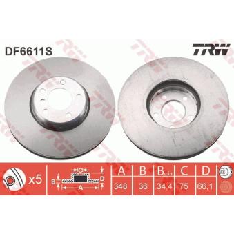 Disque de frein avant gauche TRW OEM 34116785669