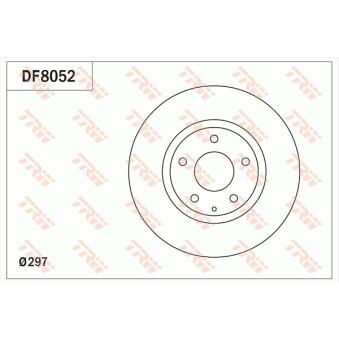 Jeu de 2 disques de frein avant TRW DF8052 pour FORD TRANSIT CUSTOM 2.0 - 165cv