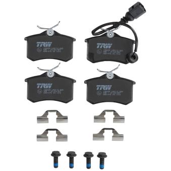 Jeu de 4 plaquettes de frein arrière TRW GDB1475 pour VOLKSWAGEN POLO 1.4 TDI - 80cv