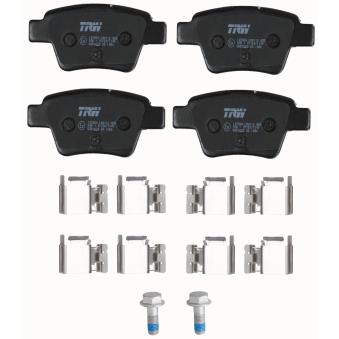 Jeu de 4 plaquettes de frein arrière TRW GDB1620 pour FORD TRANSIT 2.0 HDi - 110cv