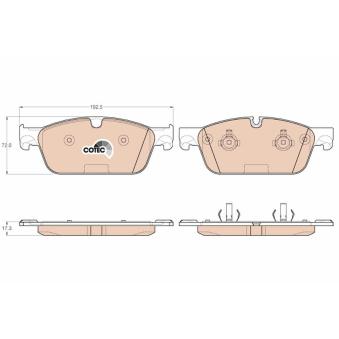 Jeu de 4 plaquettes de frein avant TRW GDB1970 pour MERCEDES-BENZ GLS 500 4-matic - 456cv