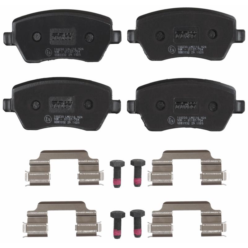 Jeu de 4 plaquettes de frein avant TRW GDB3332 - Visuel 1