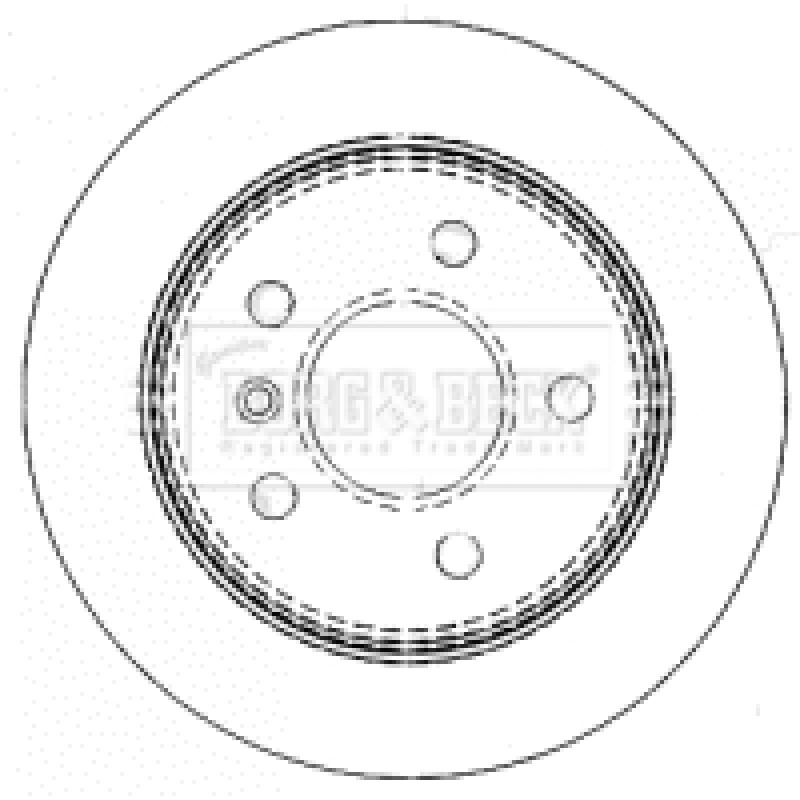 Jeu de 2 disques de frein arrière BORG & BECK BBD4487 - Visuel 1