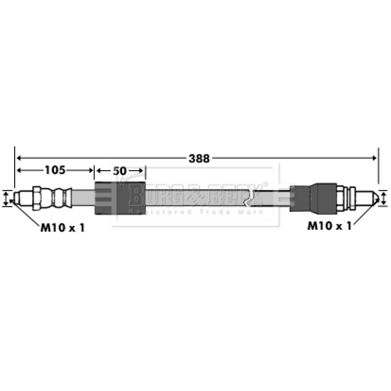 Flexible de frein BORG & BECK BBH7327 - Visuel 1