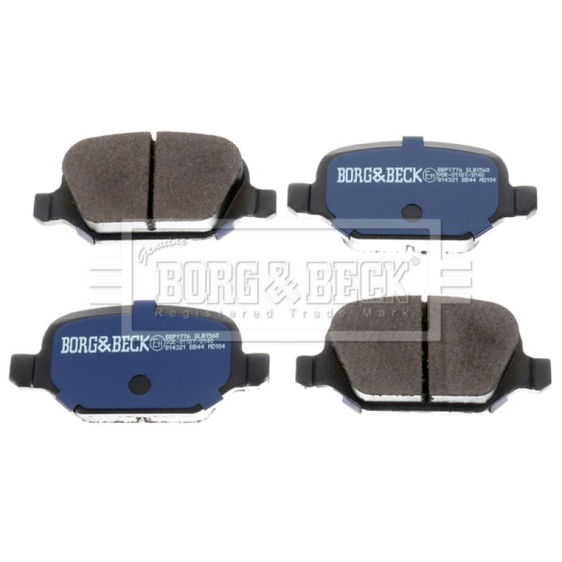 Jeu de 4 plaquettes de frein arrière BORG & BECK BBP1776 - Visuel 1