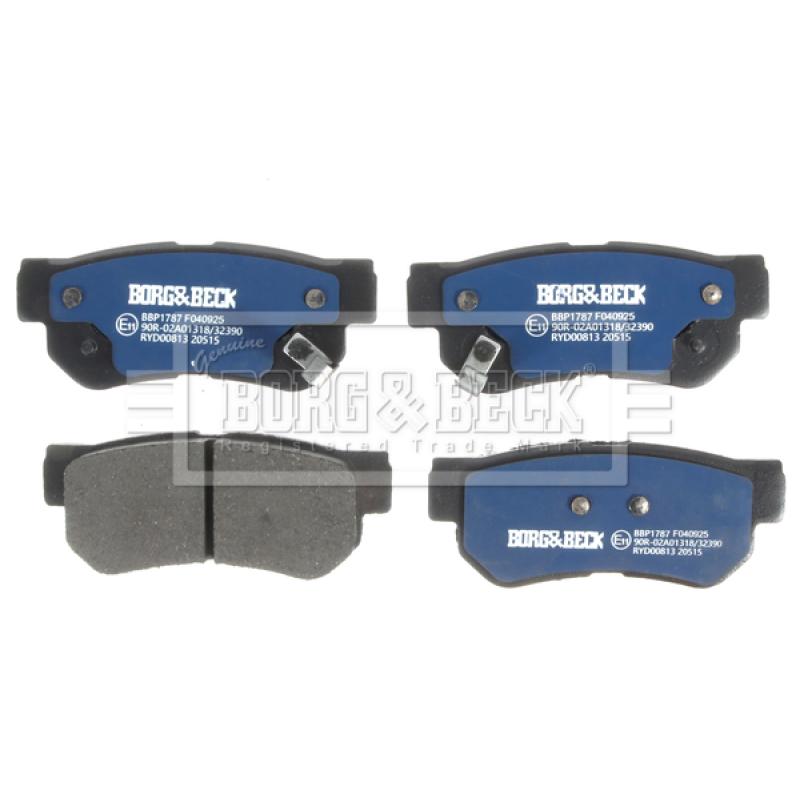 Jeu de 4 plaquettes de frein arrière BORG & BECK BBP1787 - Visuel 1
