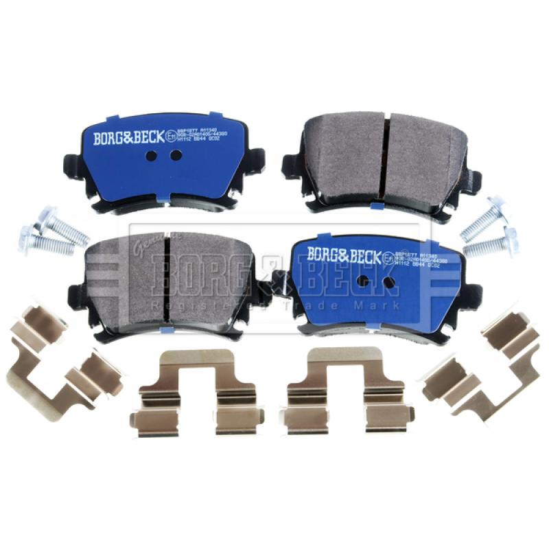 Jeu de 4 plaquettes de frein arrière BORG & BECK BBP1877 - Visuel 1