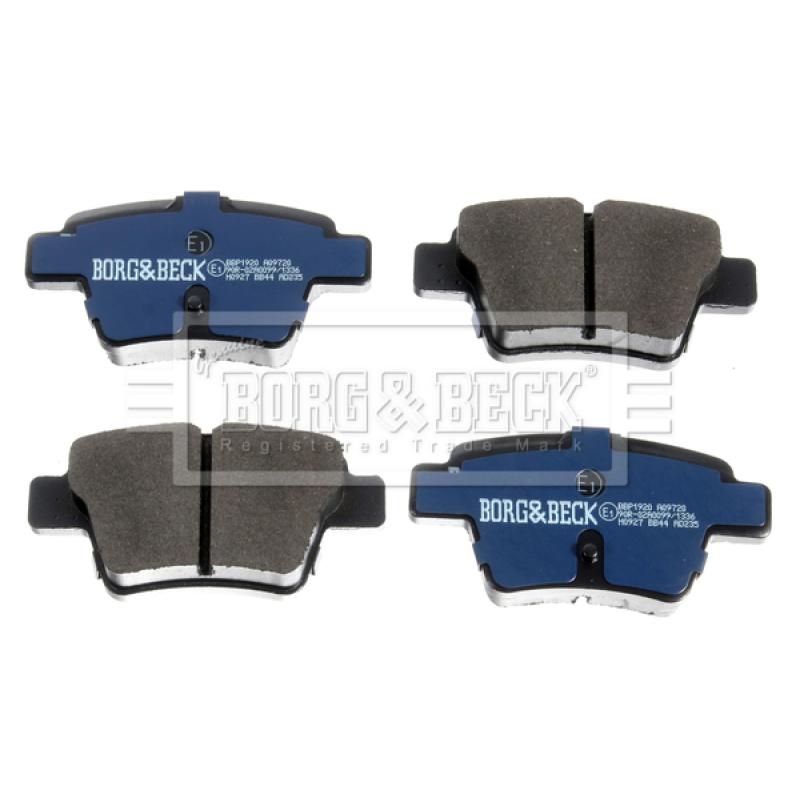 Jeu de 4 plaquettes de frein arrière BORG & BECK BBP1920 - Visuel 1