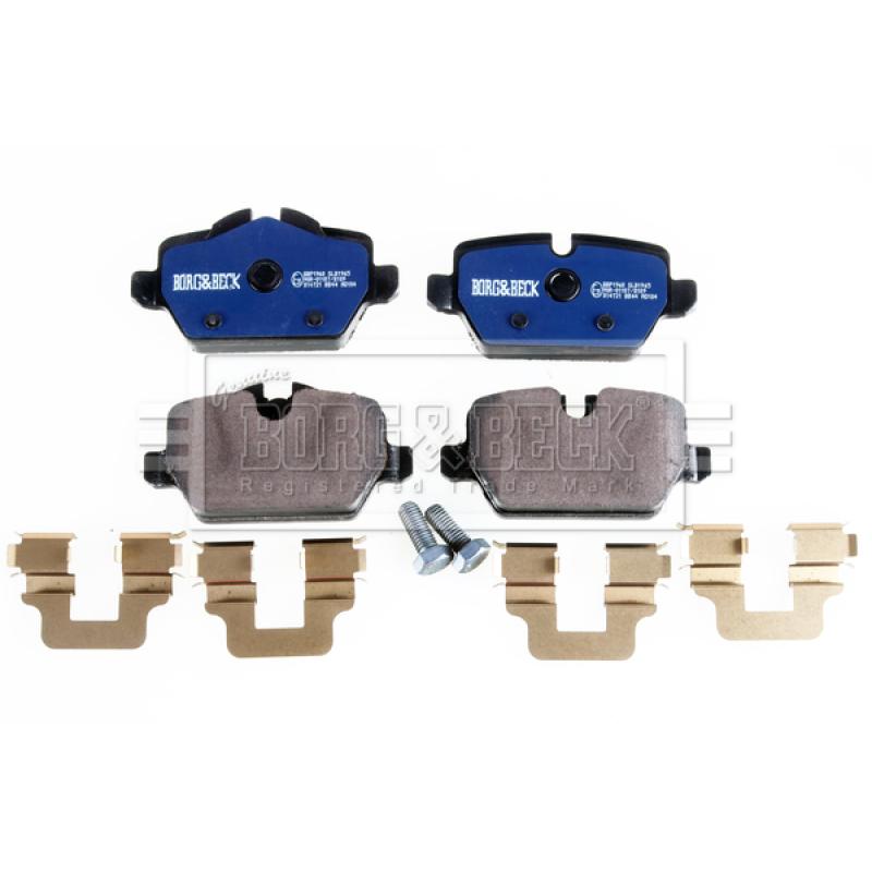 Jeu de 4 plaquettes de frein arrière BORG & BECK BBP1960 - Visuel 1