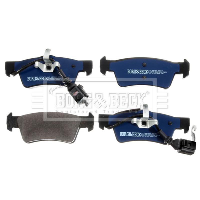 Jeu de 4 plaquettes de frein arrière BORG & BECK BBP2011 - Visuel 1